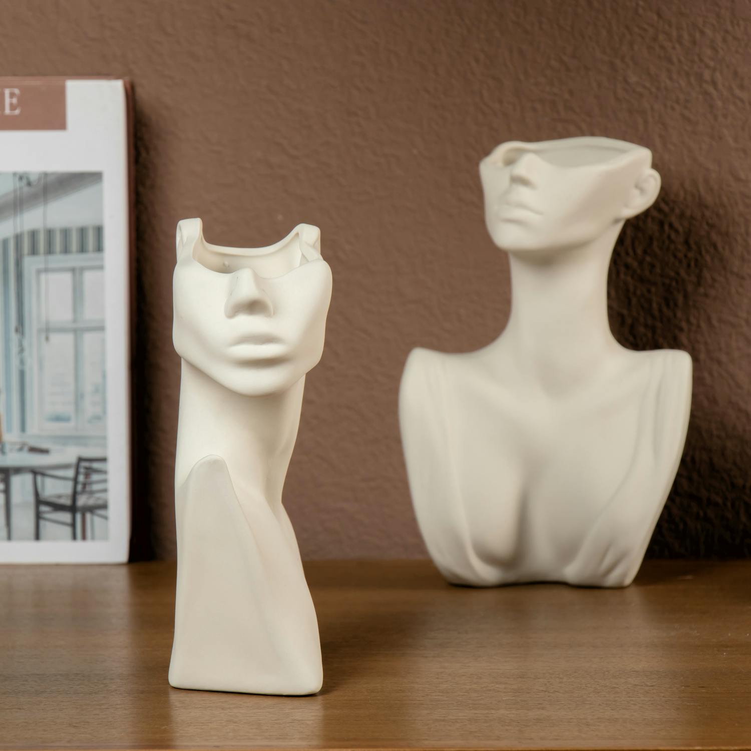 porcelain decorative face statue