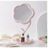 Flower shaped makeup mirror with stand for vanity decor, aesthetic tabletop mirror for dressing table